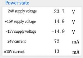 Monitoring page-Power status bar